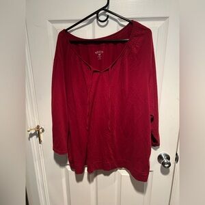 Red long sleeve top size 3X